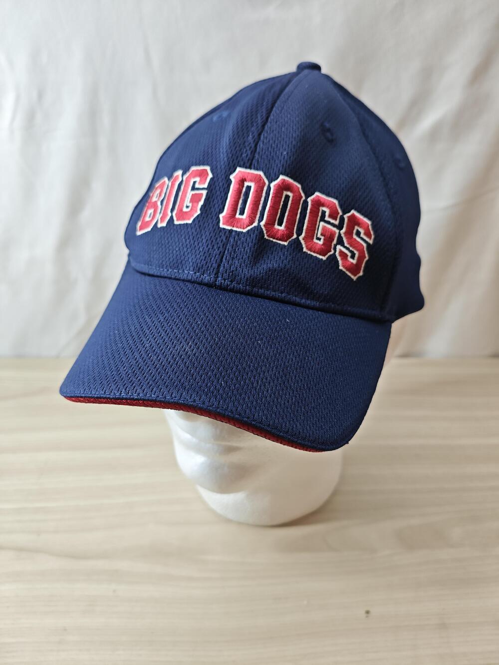 Big Dogs Hat Cap Fitted L XL Navy Blue Embroidered Mens Mesh Athletic Dog Logo